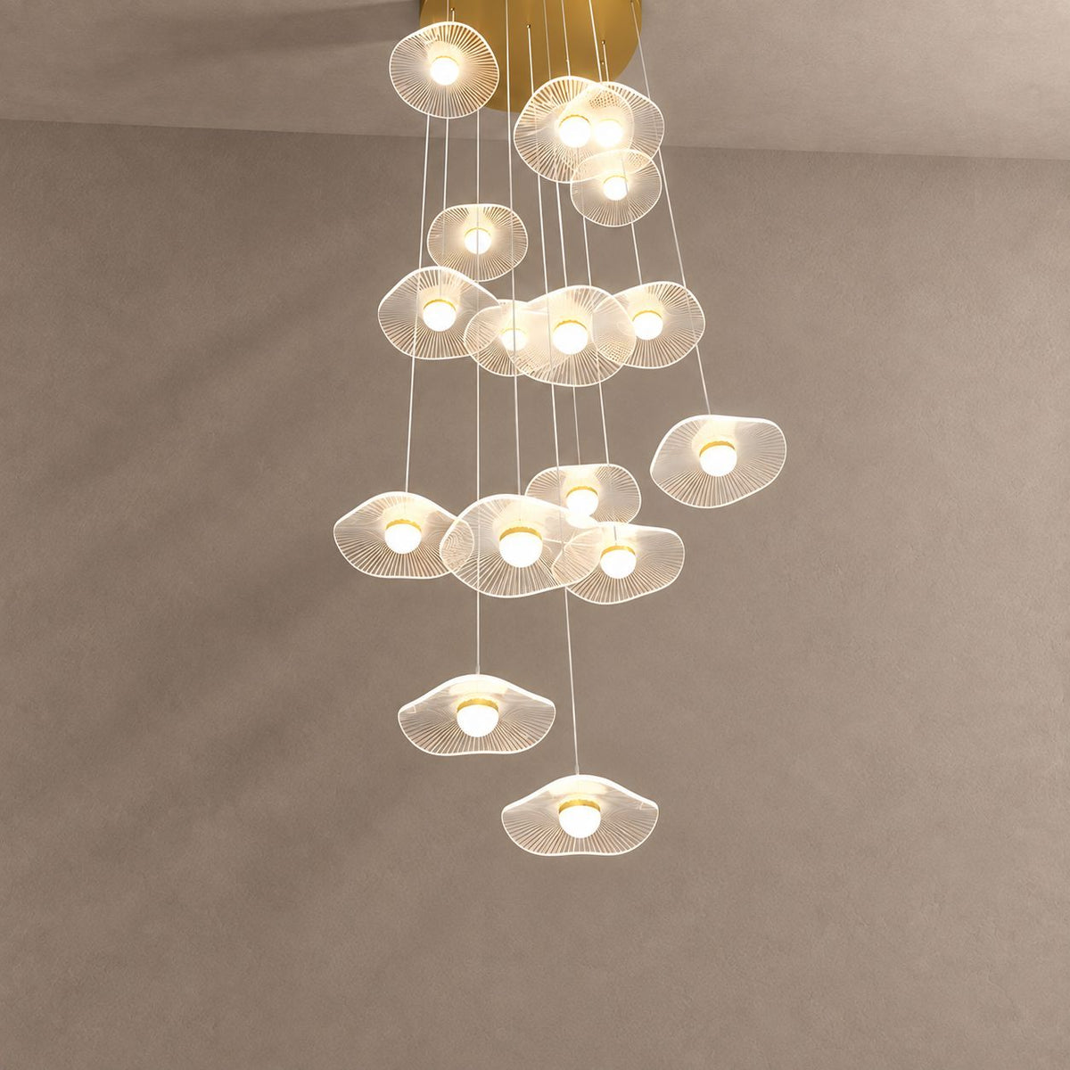 MYCEL lighting on mushroom taupe with natural shadows