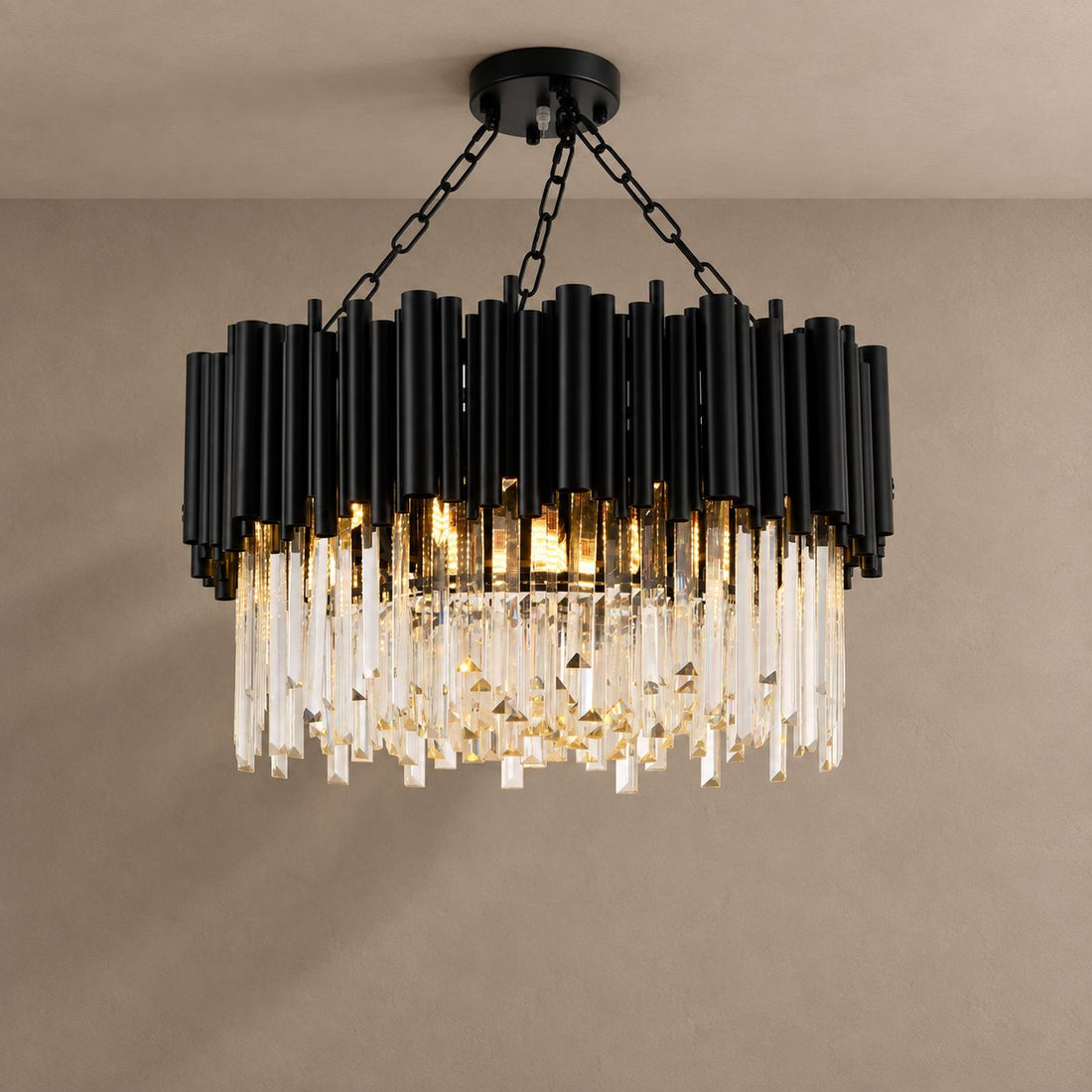 MYSTIQUE lighting on mushroom taupe with natural shadows
