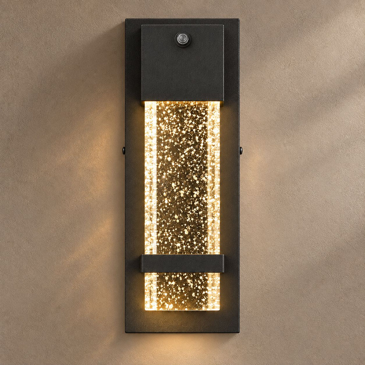 NUVIEL lighting on a mushroom taupe background with natural shadows