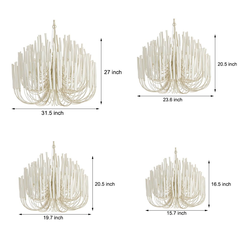 CERYNE - Dimension comparison for the four chandelier sizes