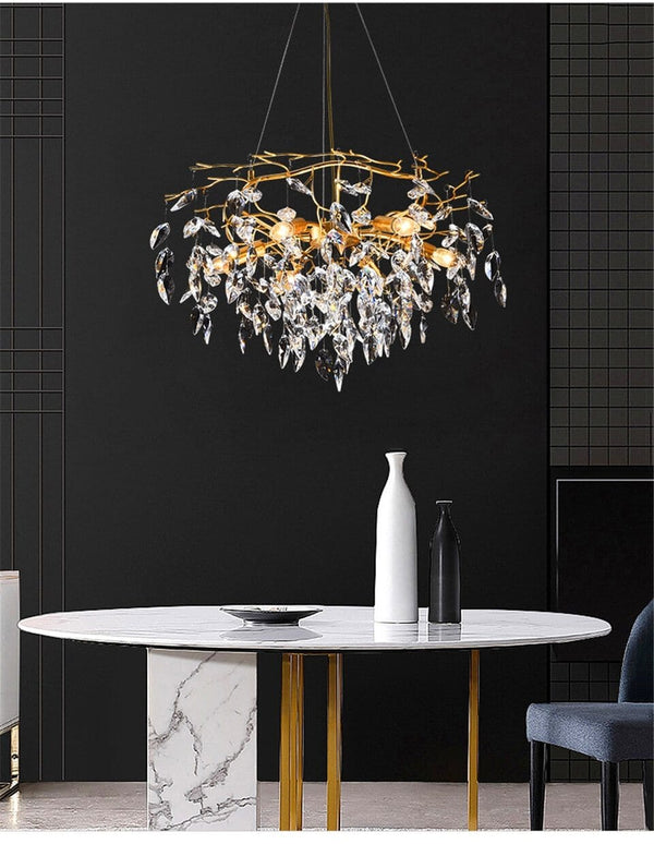 Lazza Gold Crystal Chandelier - ZENDUCE - Opulent Lighting