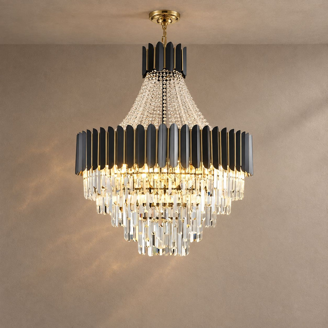 SABLA lighting on a mushroom taupe background with natural shadows