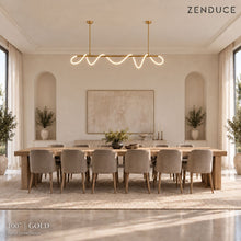 SELIA 100-inch gold chandelier in the same dining room for an illustrative size comparison; use dimension guide for exact measurements