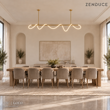 SELIA 120-inch gold chandelier in the same dining room for an illustrative size comparison; use dimension guide for exact measurements