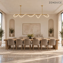 SELIA 140-inch gold chandelier in the same dining room for an illustrative size comparison; use dimension guide for exact measurements