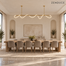SELIA 140-inch gold chandelier in the same dining room for an illustrative size comparison; use dimension guide for exact measurements