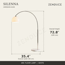 SILENNA White dimension guide: 72.8-inch height and 35.4-inch overall width