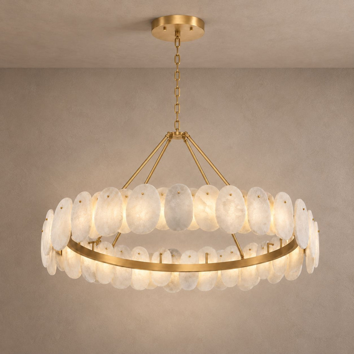 SOLEIL lighting on mushroom taupe with natural shadows