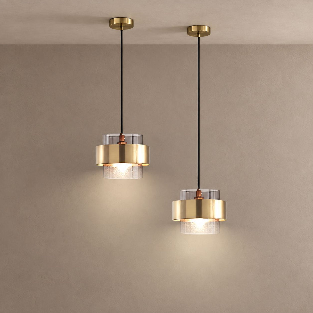 SOPHIA lighting on mushroom taupe with natural shadows