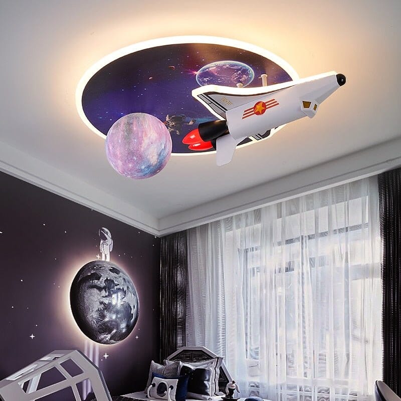 Space Rocket LED Ceiling Light for Kids Room