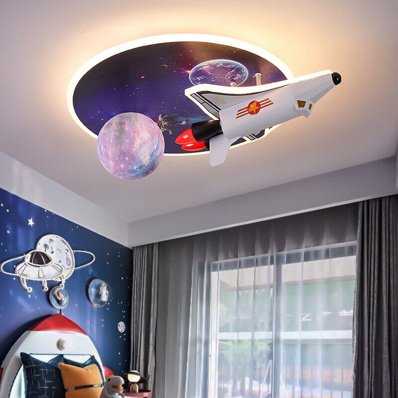 Space Rocket LED Ceiling Light for Kids Room