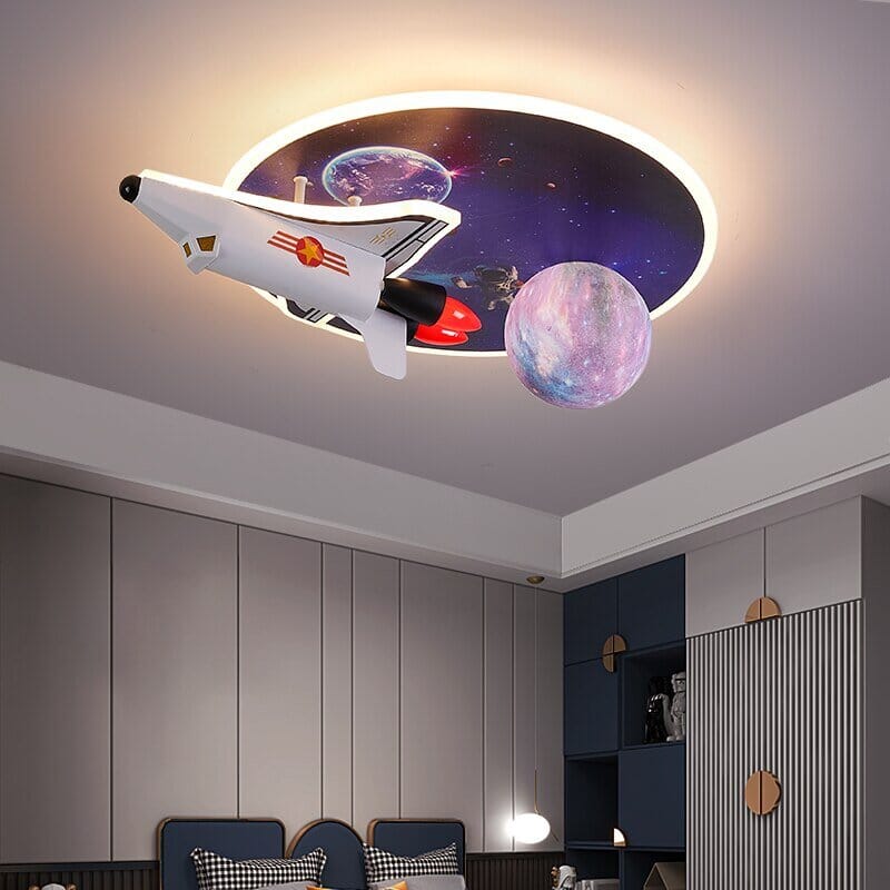 Space Rocket LED Ceiling Light for Kids Room