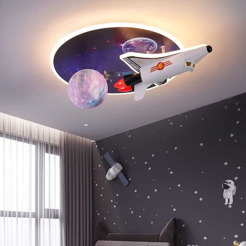 Space Rocket LED Ceiling Light for Kids Room