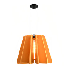 FELLA - Orange felt pendant with radial shade panels