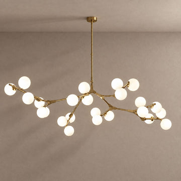 SYCAMORE lighting with natural shadows against a mushroom taupe background