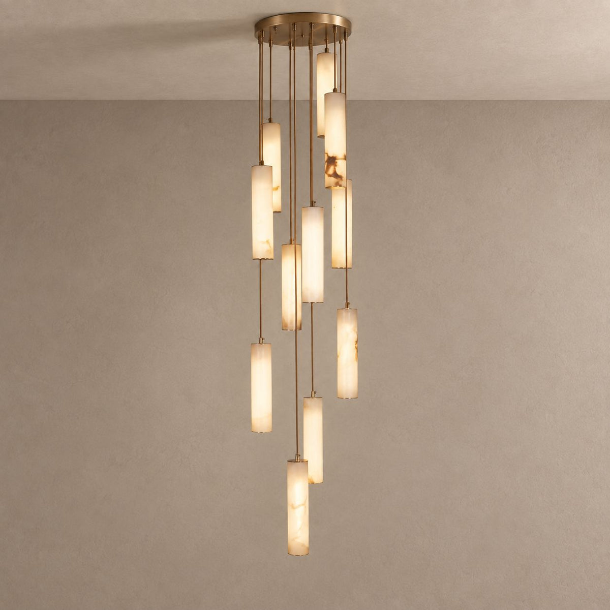 VERTARA lighting on mushroom taupe with natural shadows
