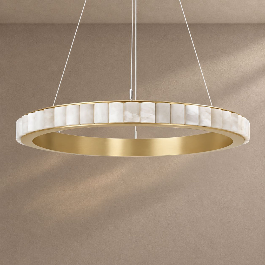 VESPERA on mushroom taupe background with natural shadows