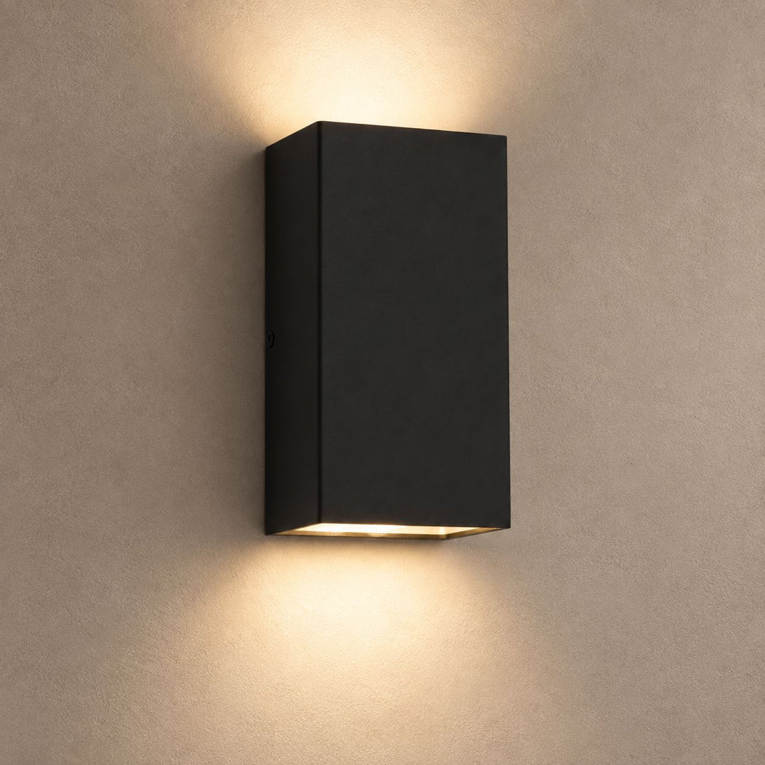 VEXOR lighting on a mushroom taupe background with natural shadows