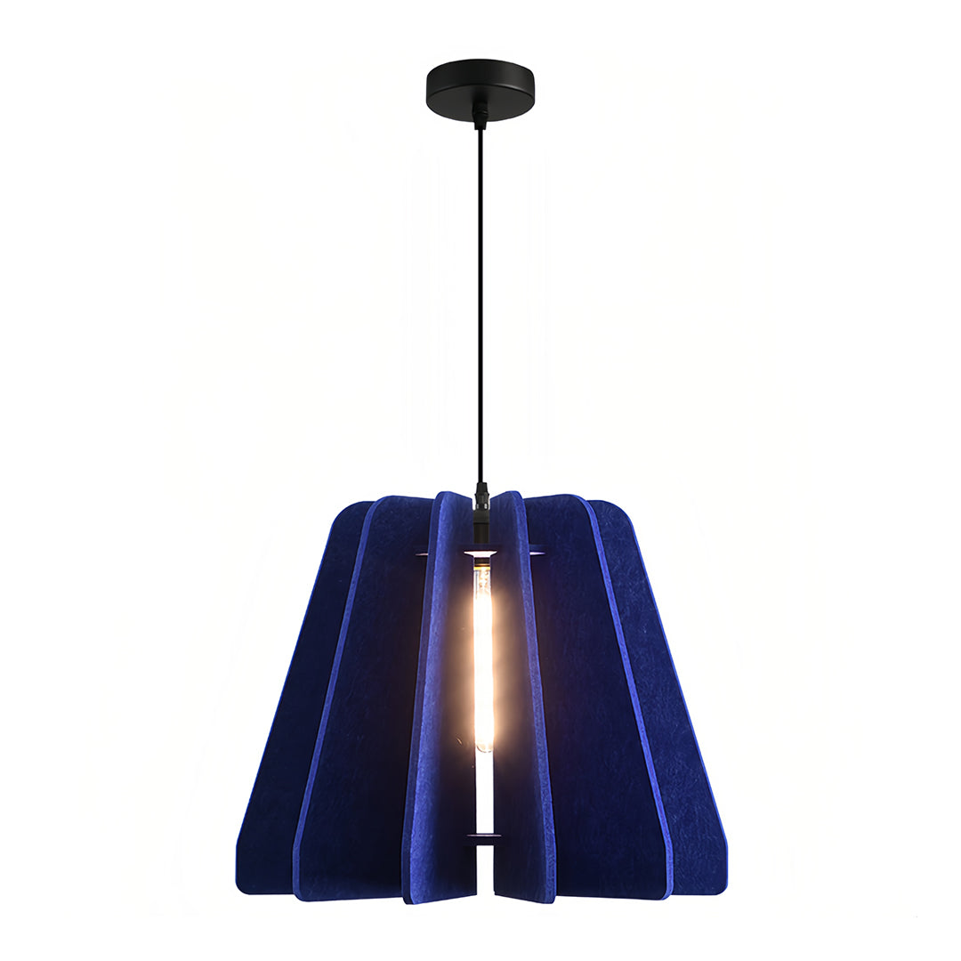 FELLA - Blue felt pendant with radial shade panels