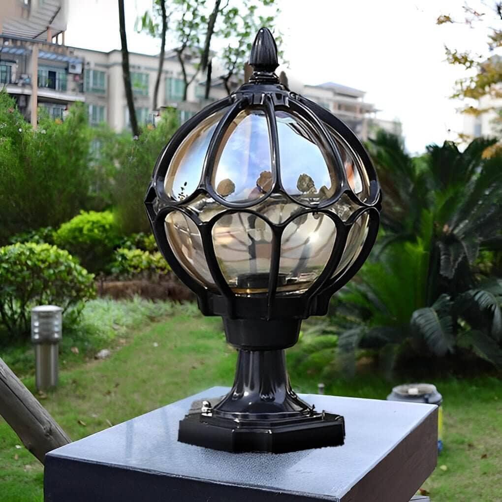 HALIA - Outdoor Globe Pillar Lights - Zenduce