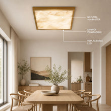 VIREA square alabaster ceiling light features