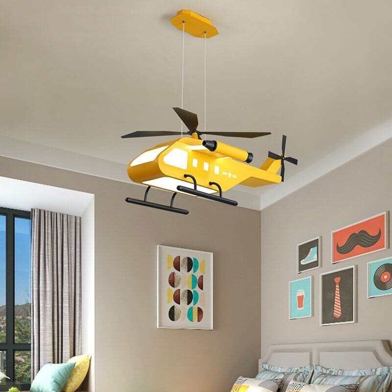 War Helicopter LED Chandelier for Kids Bedroom