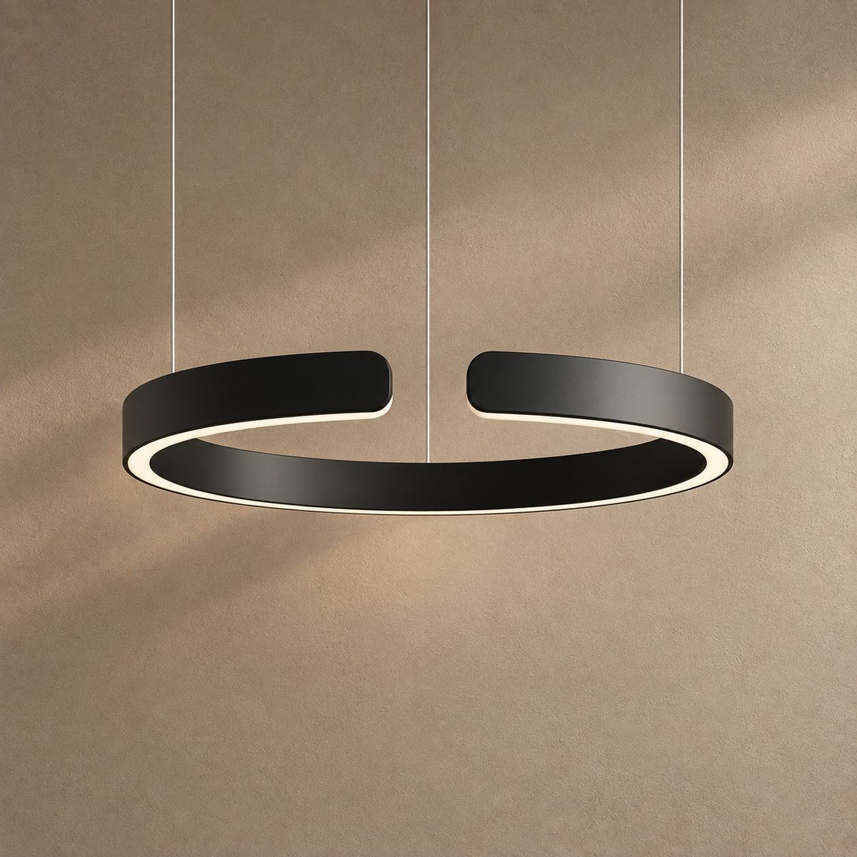 ZARIA lighting on a mushroom taupe background with natural shadows