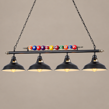 4-Light Billiard Bar Chandelier on a mushroom taupe background