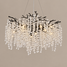 60–80 cm Crystal Branch Chandelier black on a mushroom taupe background