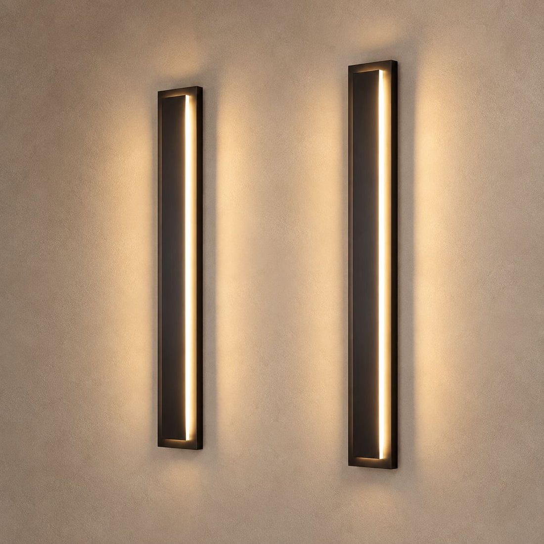 ZENTHA lighting on a mushroom taupe background with natural shadows