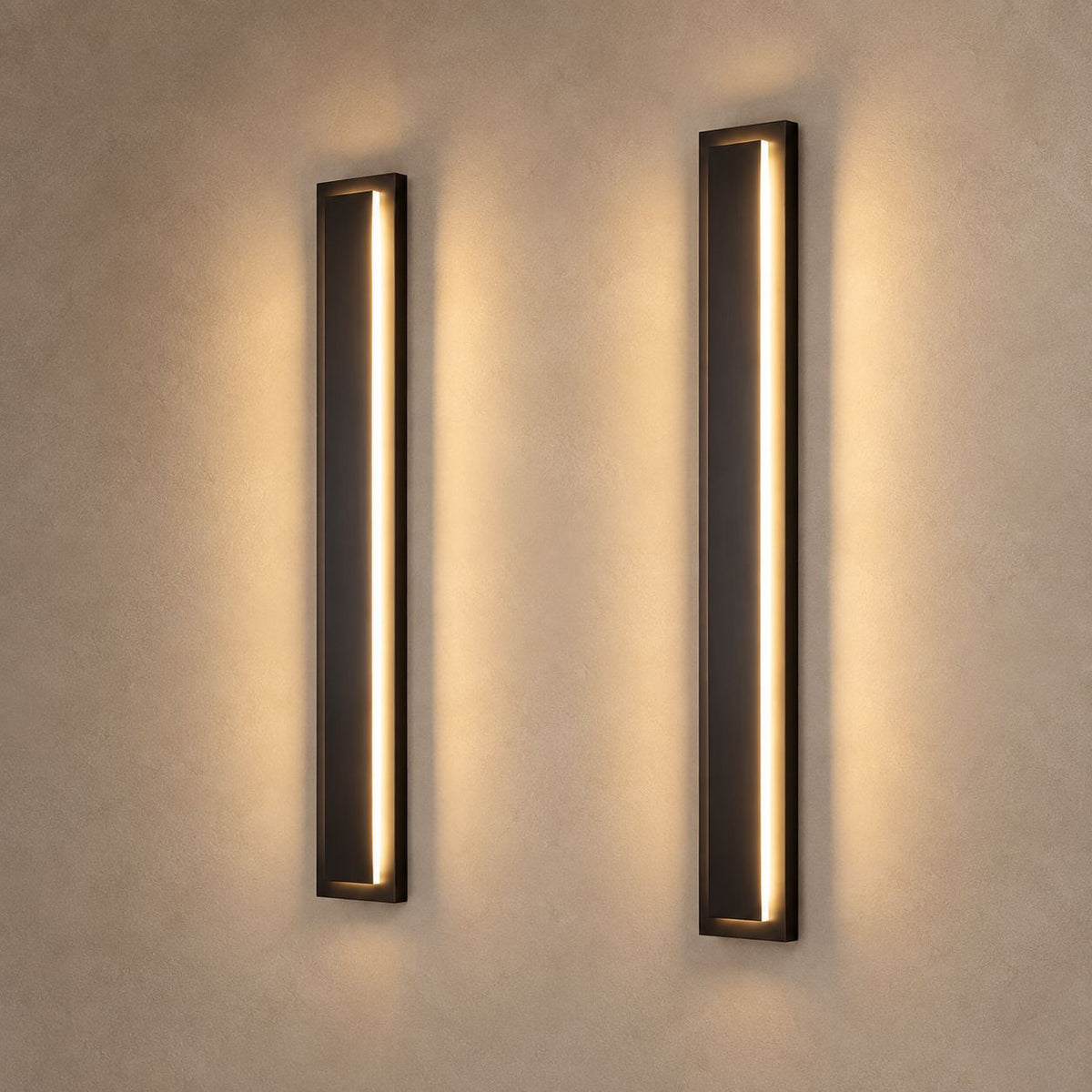 ZENTHA lighting on a mushroom taupe background with natural shadows