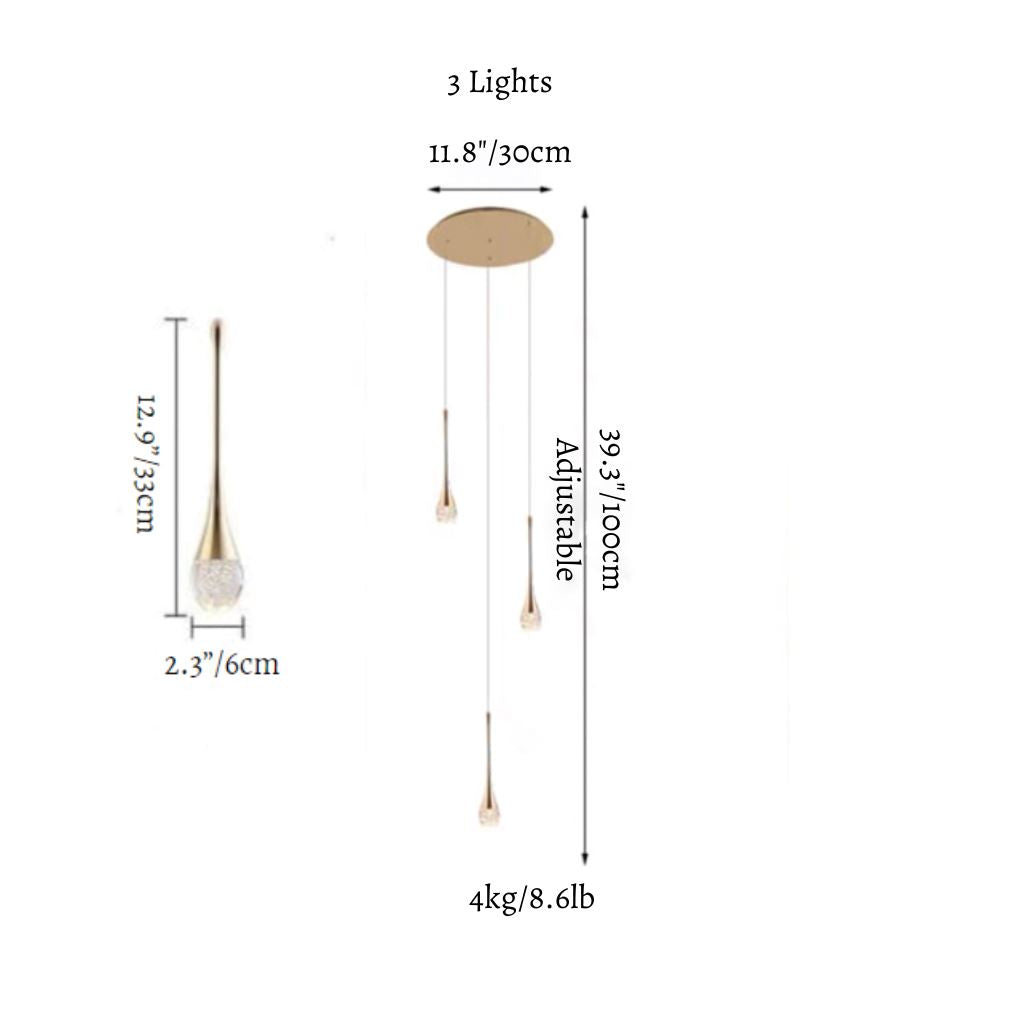 Modern LED Crystal Chandelier - Radiance - Gold Accents