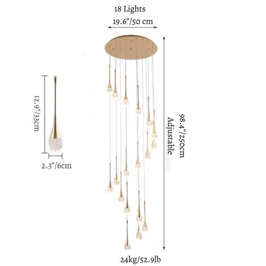 Modern LED Gold Crystal Chandelier - Radiance