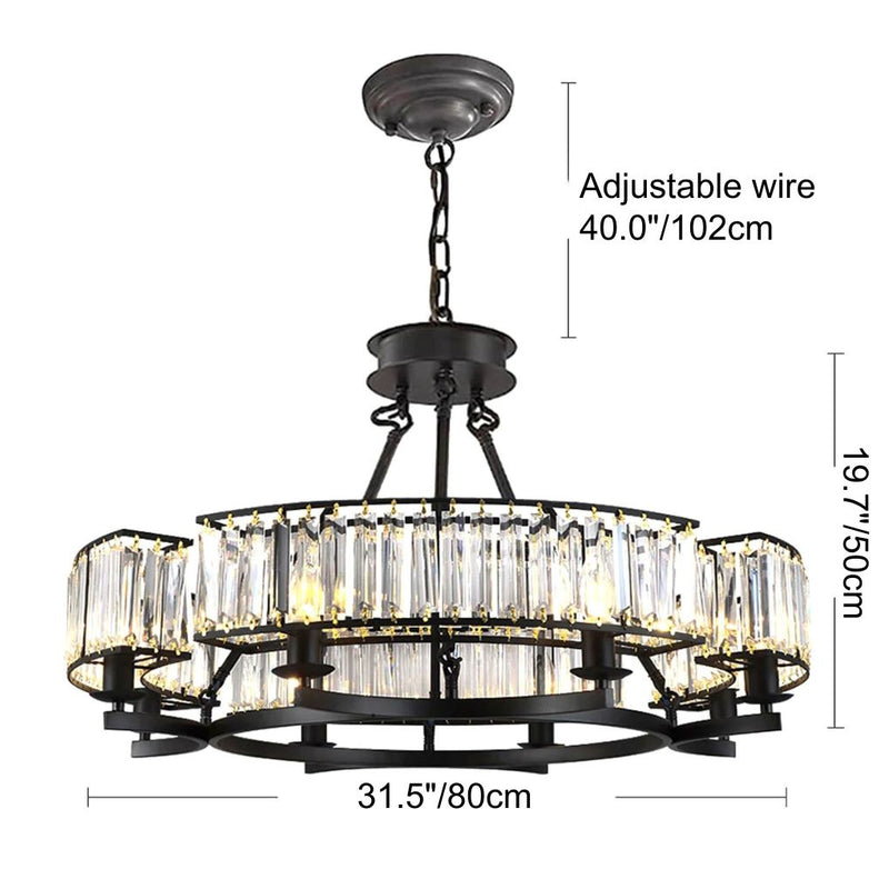 Rustic Crystal Round Chandelier - Interior Illumination