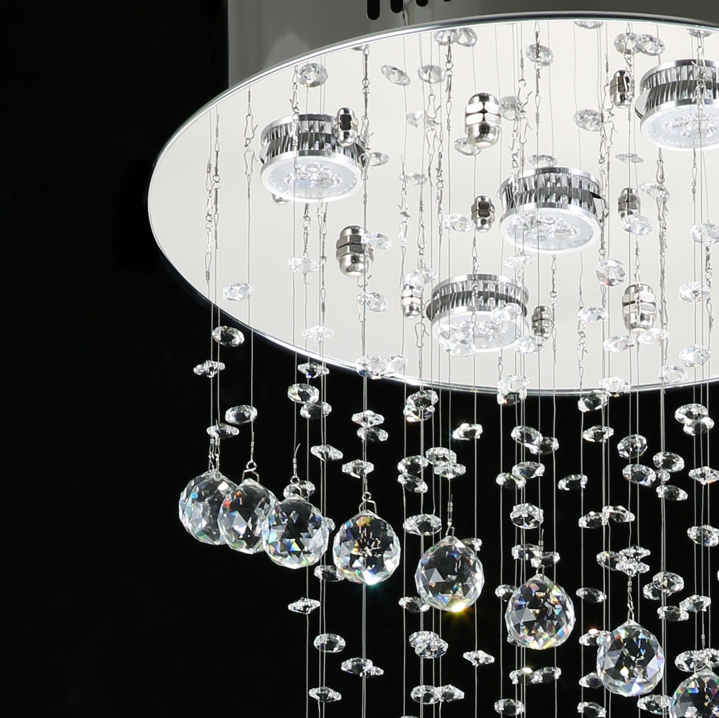 Exquisite Spiral Raindrop Crystal Chandelier