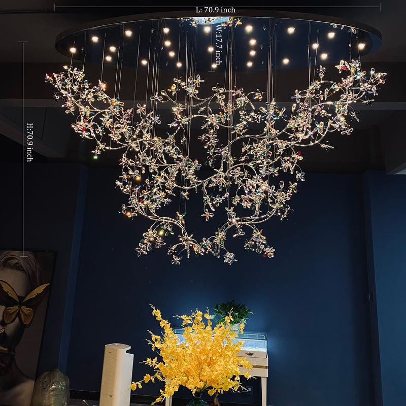 Enchanted LED Flowered Chandelier - ZENDUCE - Mesmerizing Brilliance