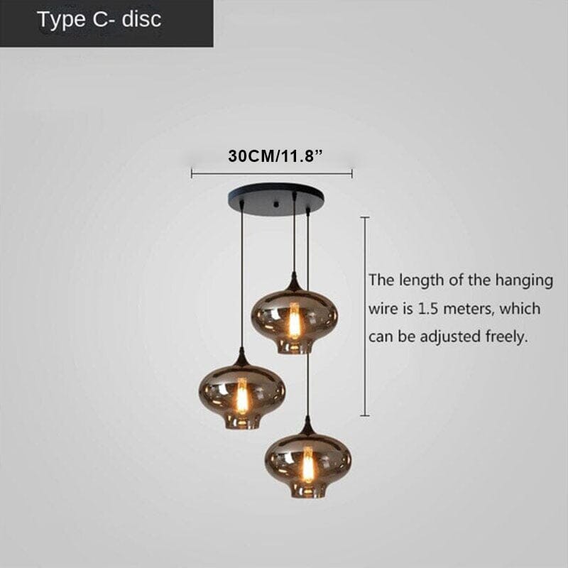ELYSIA-Metal Glass LED Dimmable Pendant Light-ZENDUCE