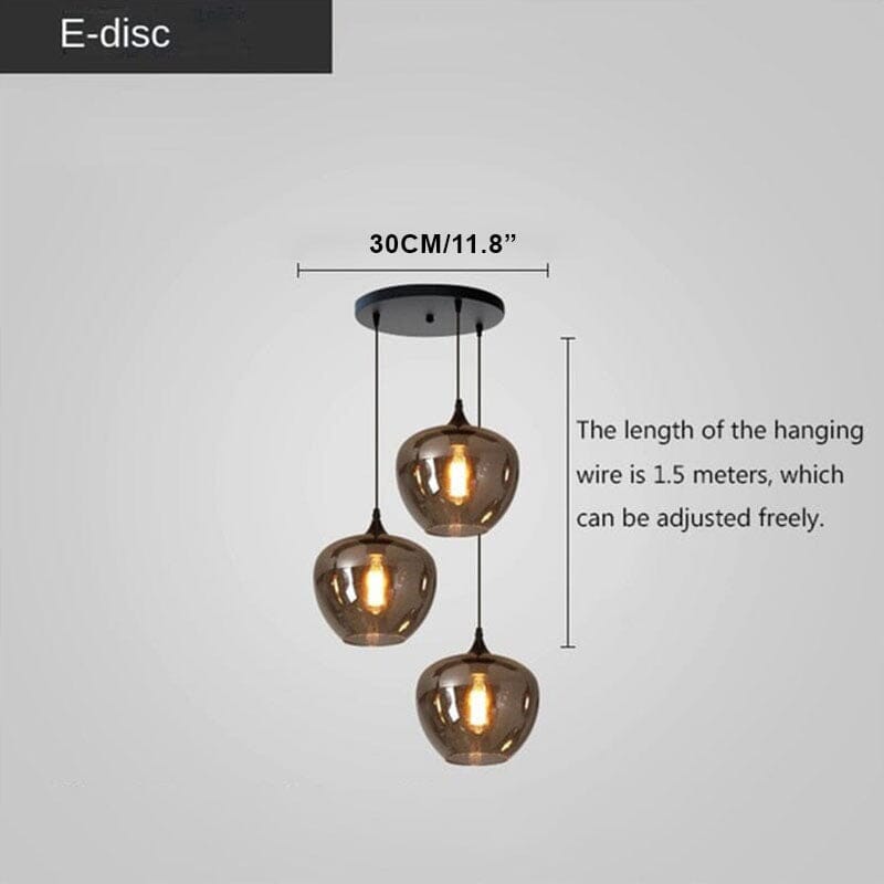ELYSIA-Metal Glass LED Dimmable Pendant Light-ZENDUCE