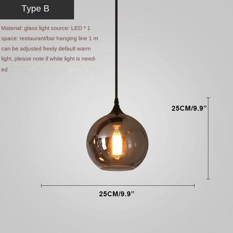 ELYSIA-Metal Glass LED Dimmable Pendant Light-ZENDUCE