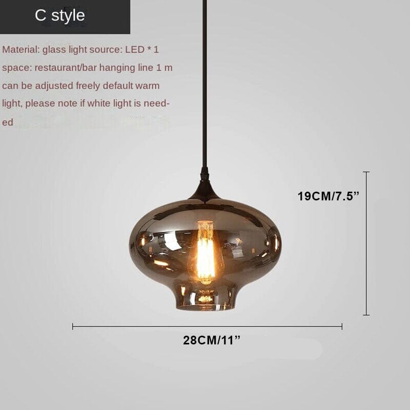 ELYSIA-Metal Glass LED Dimmable Pendant Light-ZENDUCE