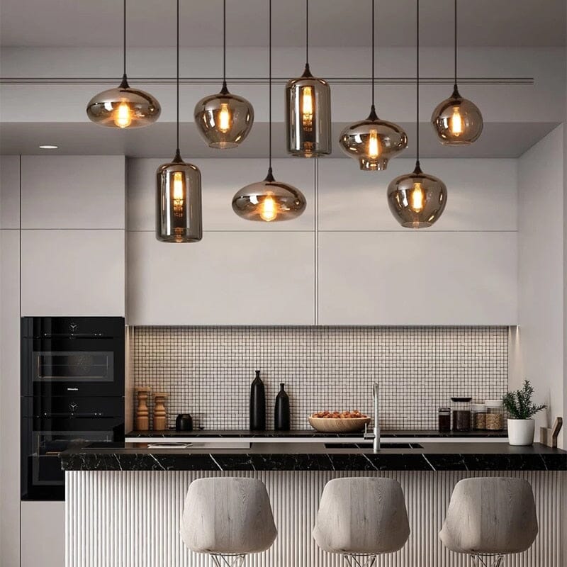 ELYSIA-Metal Glass LED Dimmable Pendant Light-ZENDUCE