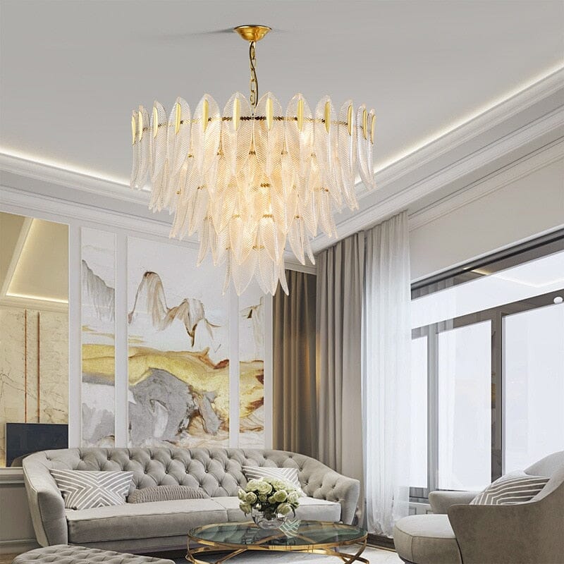 Illuminate Your Ambiance with Opulent Feather Chandelier