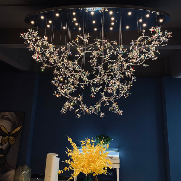 Enchanted Flowered Chandelier - Illuminate Your Space