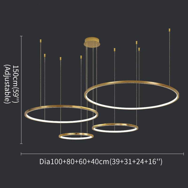 Modern LED Gold Chandelier - ZENDUCE - Coterie Collection